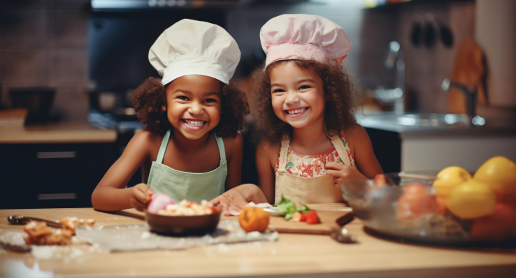 niños en la cocina
